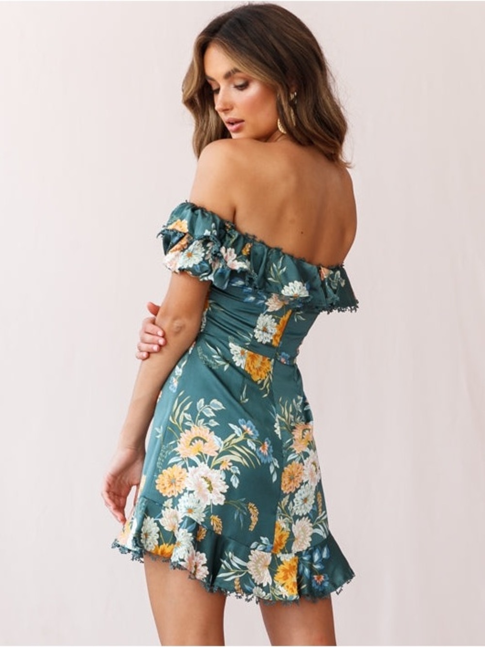 Saints + Secrets Teal Floral Dress - Picture 4 of 11